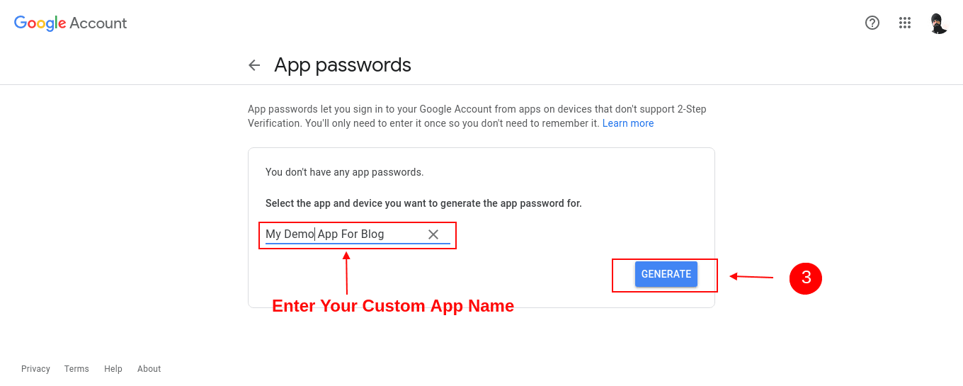 Enter Your Custom App Name