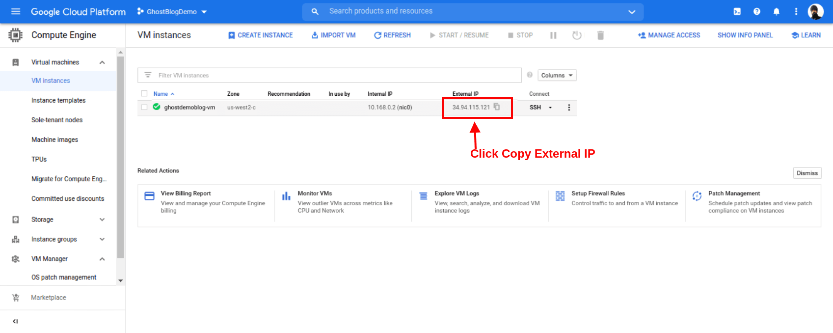 Copy External Ip Address