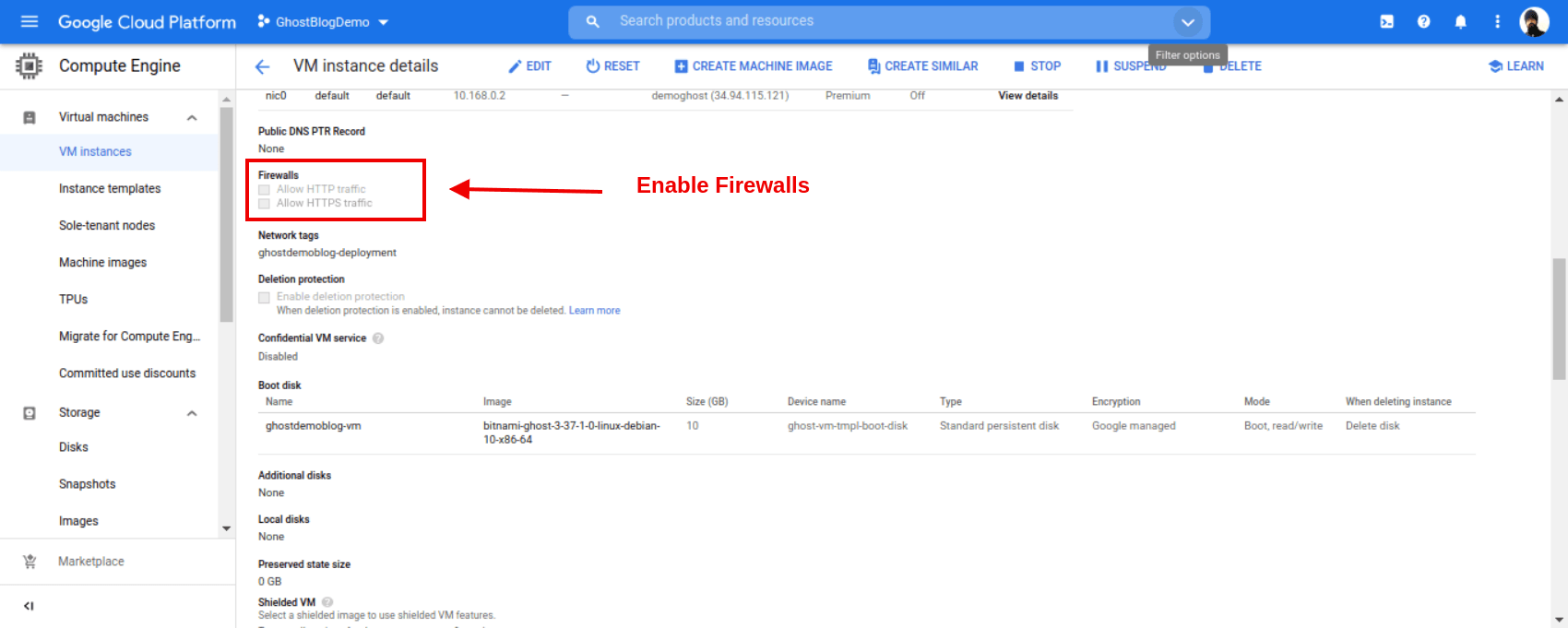 Enable Firewalls