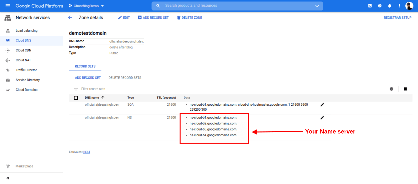 Enter Your Instance IP address