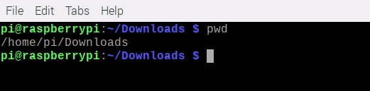 PWD command output