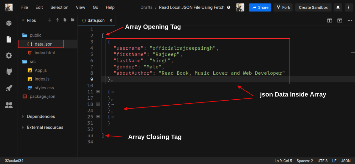 JSON File Structure