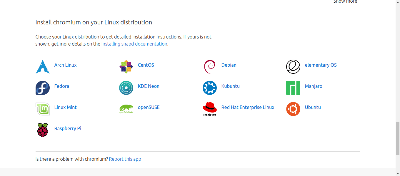 Linux distribution section